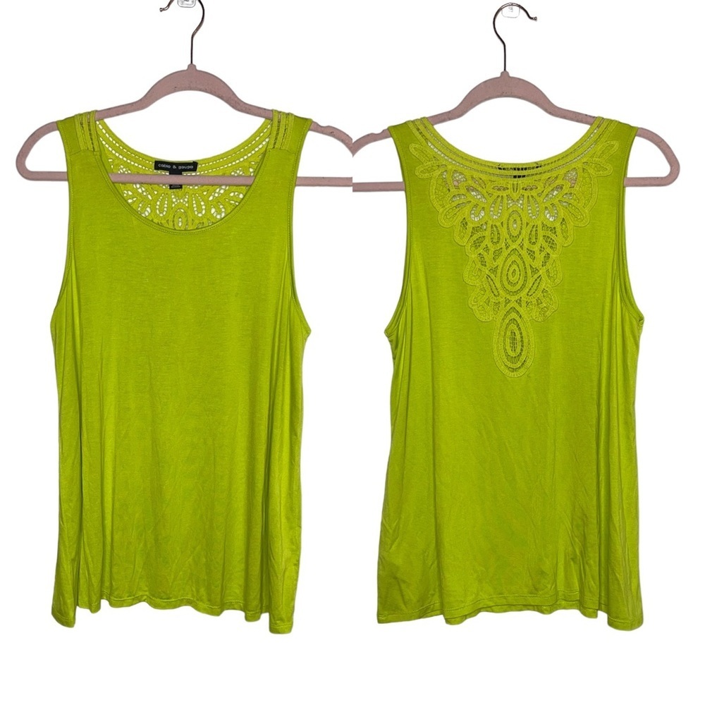 CABLE & GAUGE Lime Green Tank with Cutout Back M NWOT - Picture 1 of 7